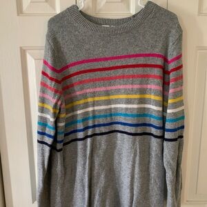 XL Gap Maternity Grey and Rainbow Striped Sweater